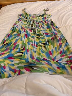 Castaway Multicolor Floral Mini Dress in Green, Blue, Yellow, Pink